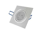 LED Downlight-Recessed Type Square 3W Warm White - Finish: Satin