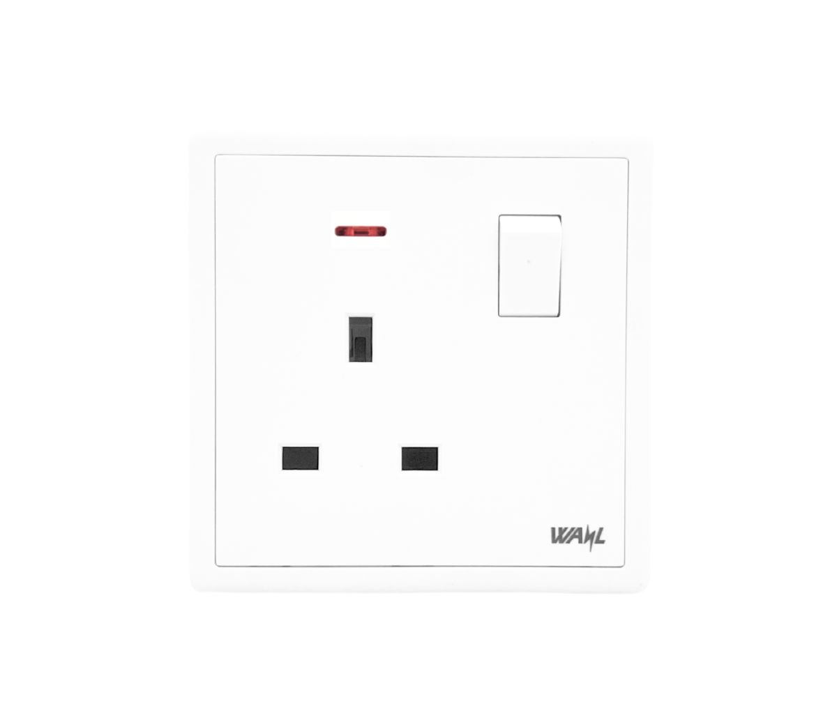 27 SWITCH SOCKET 1G 13A + NEON (Aigia Series) - Image 1