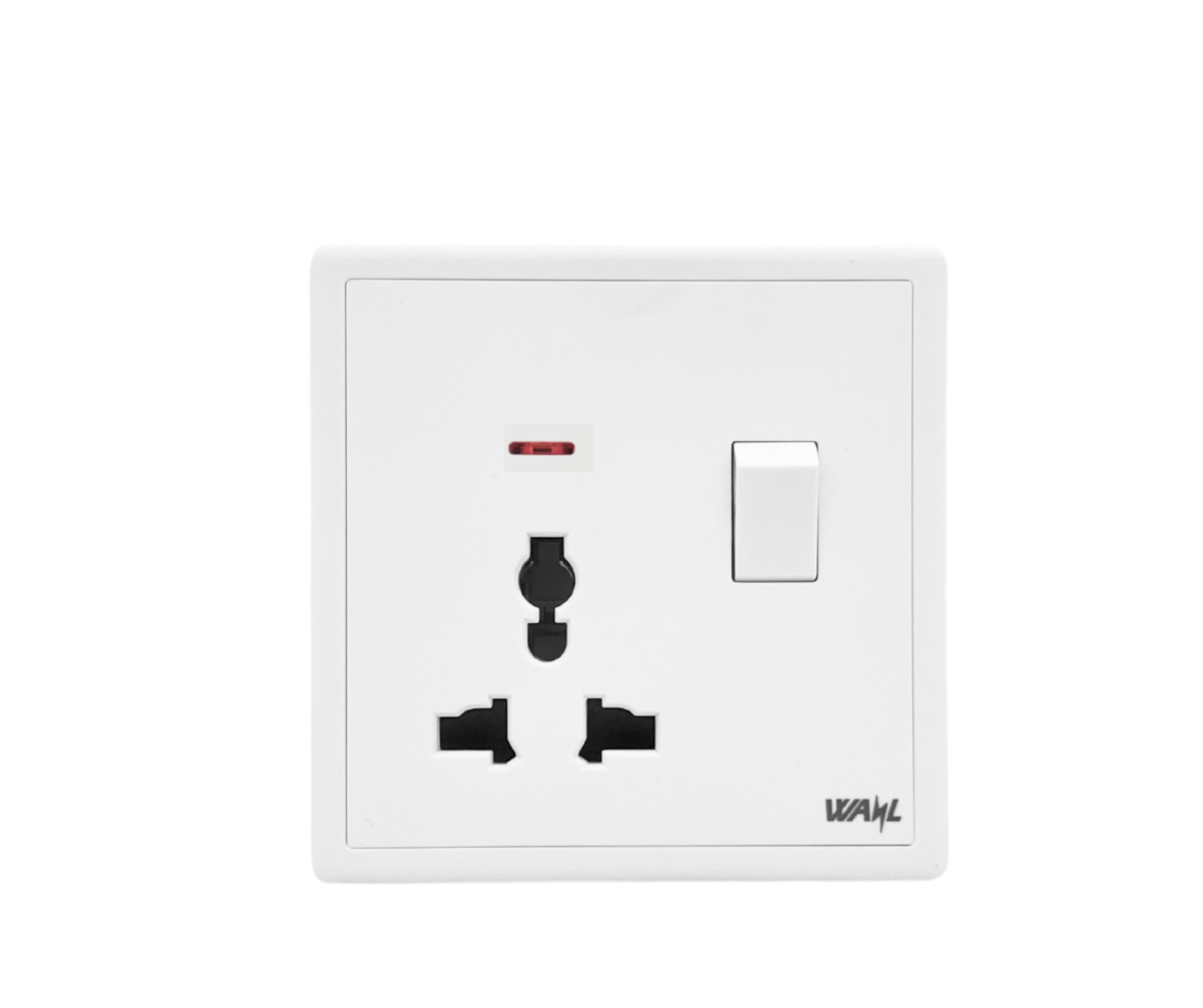 28 SWITCH SOCKET 1G UNIVERSAL + NEON (Aigia Series) - Image 1